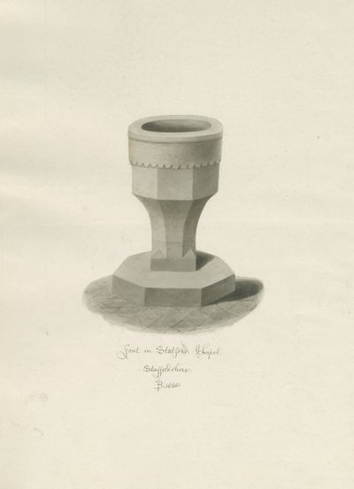 Font in Statfold Chapel by John Buckler