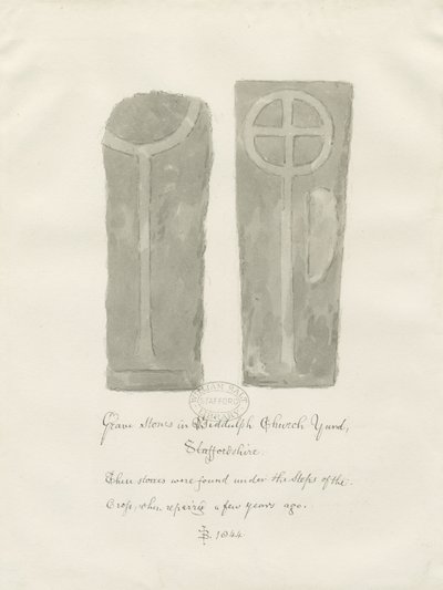 Grave stones in Biddulph Churchyard by John Buckler