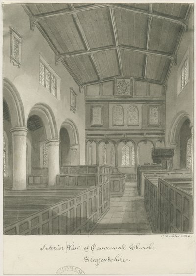 Interior of Caverswall Church by John Buckler