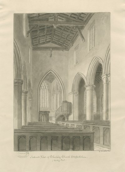 Interior of Checkley Church by John Buckler