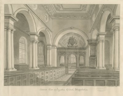 Interior of Ingestre Church by John Buckler