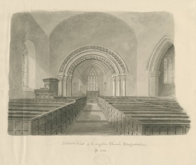 Interior of Longdon Church by John Buckler