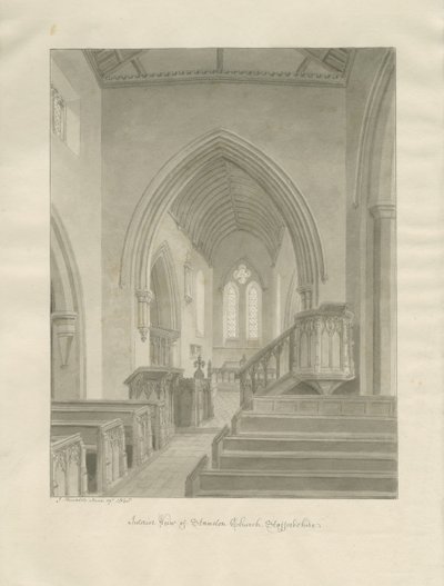 Interior of Standon Church by John Buckler
