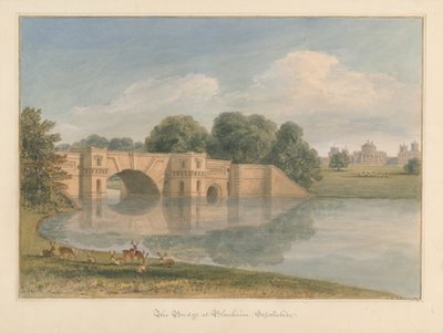 Bridge at Blenheim Palace, Oxfordshire by John Buckler