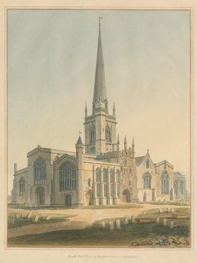 Oxfordshire - Burford Church, 1802 by John Buckler