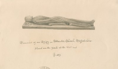 Uttoxeter Church - Effigy by John Buckler