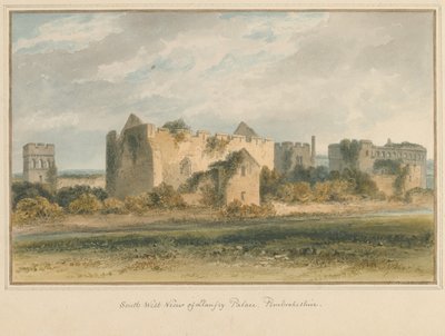 Wales - Pembrokeshire - Llanfey Palace, 1815 by John Buckler