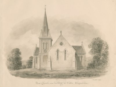 Walton-on-the-Hill Church: Sepia Drawing, 1842 by John Buckler