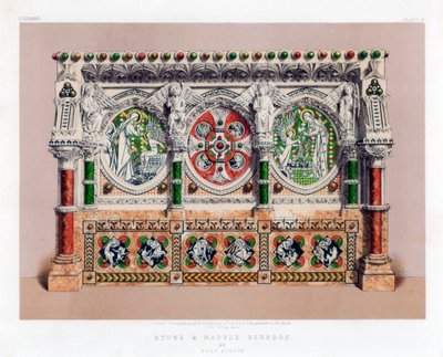 Stone and Marble Reredos, 19th Century by John Burley Waring