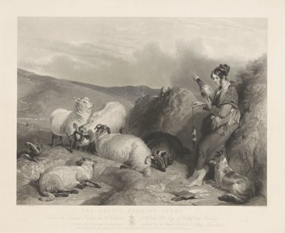 The Lassie Herding Sheep by John Burnet