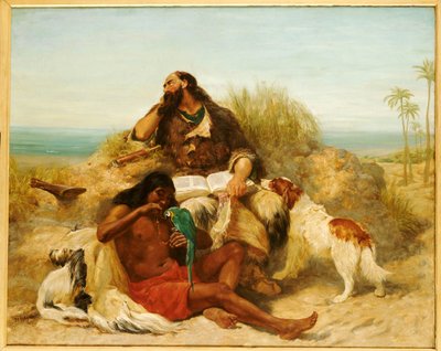 Robinson Crusoe and His Man Friday by John Charles Dollman