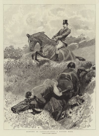 Hunting in Cardiganshire, a Rotten Bank by John Charlton