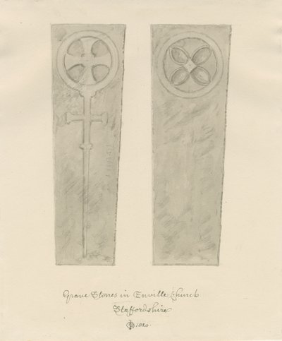 Enville Church - Gravestones by John Chessell Buckler