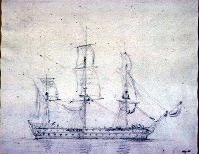 A Man-o-war by John Constable