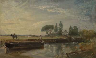 Barge Below Flatford Lock by John Constable