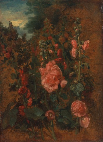 Study of Hollyhocks by John Constable
