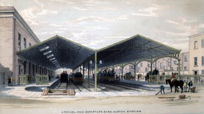 Arrival and Departure Shed, London, 1839 by John Cooke Bourne