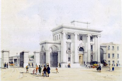 Entrance to Birmingham Station, 1838-39 by John Cooke Bourne