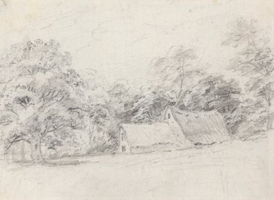 Two Buildings Among Trees by John Crome