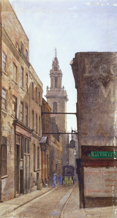 Garlick Hill, City of London, 1882 by John Crowther