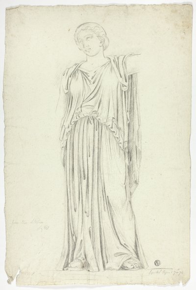 Antique Statue of Draped Standing Woman by John Downman