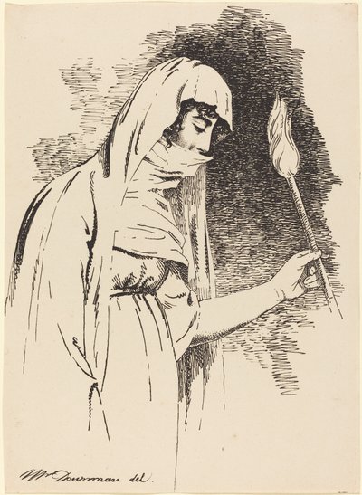 Oriental Woman, Holding a Torch by John Downman