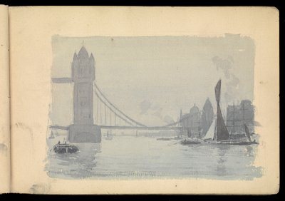 Thames London Scene, Sketchbook by John Everett