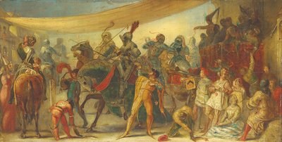 Knights Preparing for a Tournament by John Everett Millais