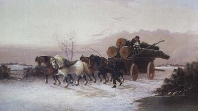 Timber Waggon in the Snow by John F. Morris