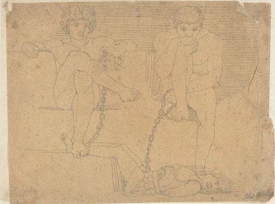 Otus and Ephialtes Holding Mars Captive by John Flaxman