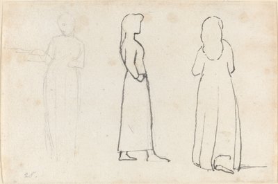 Three Sketches of a Standing Woman by John Flaxman