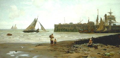 Low Tide, Whitstable Harbour by John Fraser