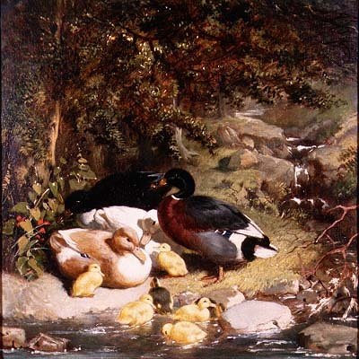 Ducks and Ducklings by John Frederick Herring Senior