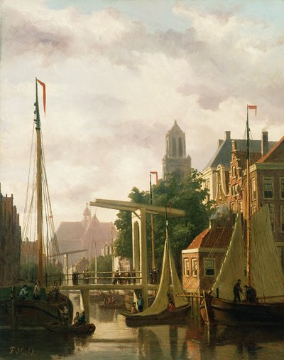 A Canal in Amsterdam by John Frederick Hulk
