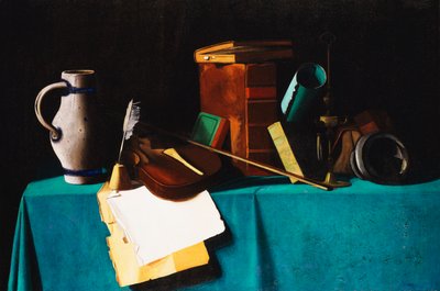 Tabletop with Violin by John Frederick Peto