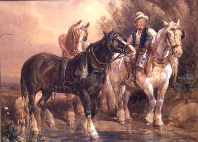 Boy and Cart Horses by John Frederick Tayler