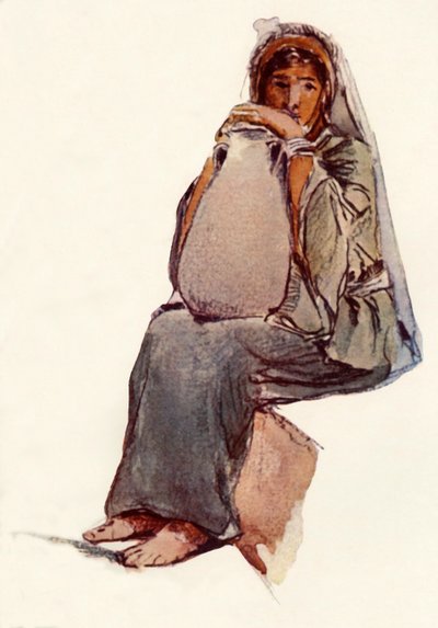 Water-Carrier Seated Figure, Jerusalem by John Fulleylove