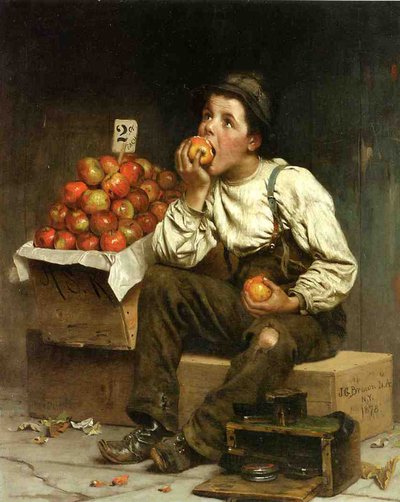A Boy Eating Apples, 1878 by John George Brown