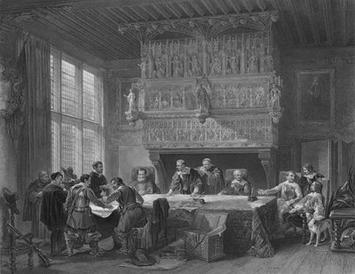 The Council of War at Courtray, 1854 by John Godfrey
