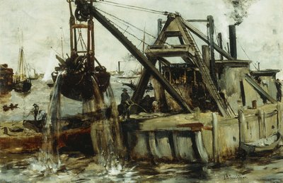 Dredging in the East River by John Henry Twachtman