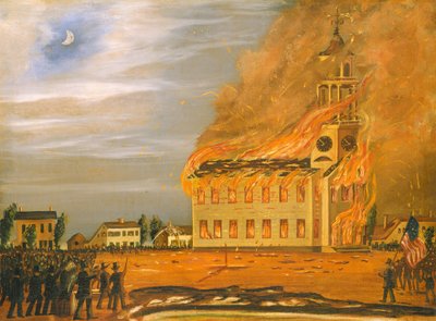 Burning of Old South Church, Bath, Maine by John Hilling