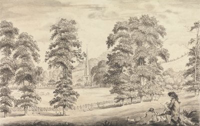Landscape with Ledbury Church Spire by John James Barralet