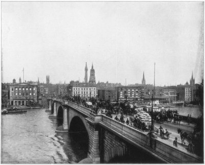 London Bridge, London, late 19th century by John L. Stoddard