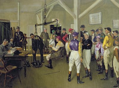 The Weighing-in Room, Hurst Park by John Lavery