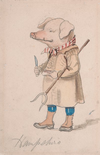 Caricature of the County Hampshire by John Leech