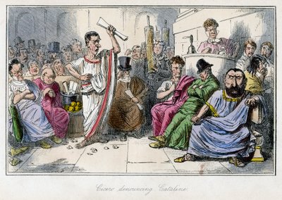 Cicero Denouncing Cataline, 1850s by John Leech