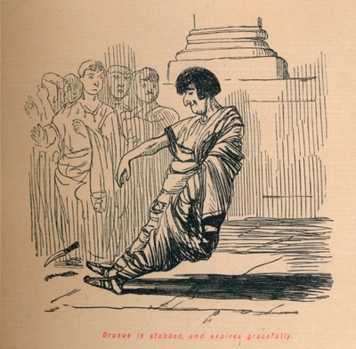 Drusus is stabbed, and expires gracefully, 1852 by John Leech