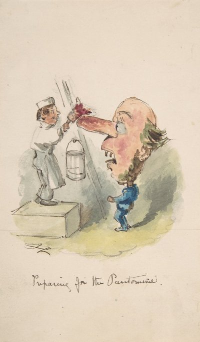 Preparing for the Pantomime by John Leech