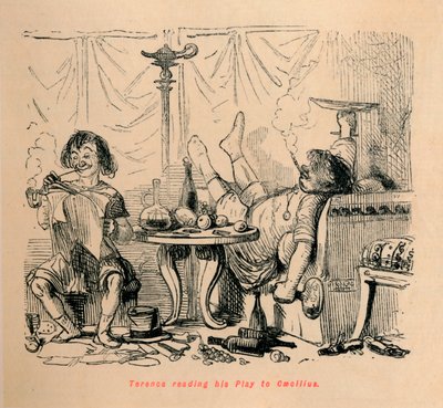 Terence reading his Play to Caecilius, 1852 by John Leech
