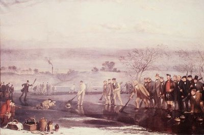 Curling at Rowyards Loch by John Levack